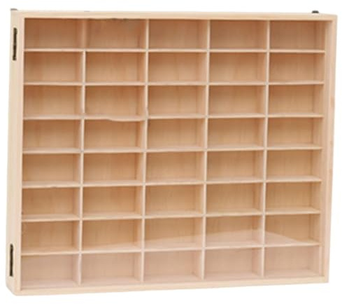 MagiDeal Vitrina de Madera para Coches de Juguete, para Montar en Pared, Ahorra Espacio, con 40 Compartimentos, Organizador, Estante de exhibición para