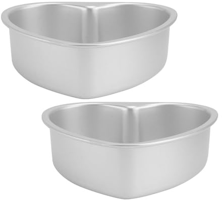 UKCOCO Stampo Cuore per Torta 2 Pezzi in Lega di Alluminio Argento senza Bave Facile Sformatura per Principianti per Baking e Craft