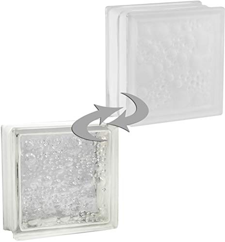 5 pieza FUCHS bloques de vidrio savona neutro satinado por un lado 19x19x8 cm