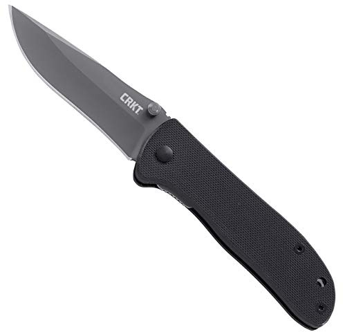 CRKT Drifter Everyday Carry EDC Pocket Folding Knife with Liner Lock: Stainless Steel Plain Edge Blade, G10 Handle, Pocket Clip, 6450K