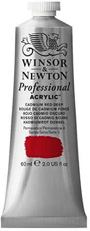 Winsor & Newton Professional Acrylic Paint, 60ml, Cadmium Red Deep