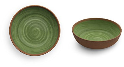 Emporio Zani Serie touch-mel Juego 2 platos hondos color verde natural cm 20,5
