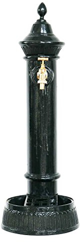 aubaho Standbrunnen 73cm Alu grün Brunnen Waschbecken Zapfsäule Antik-Stil