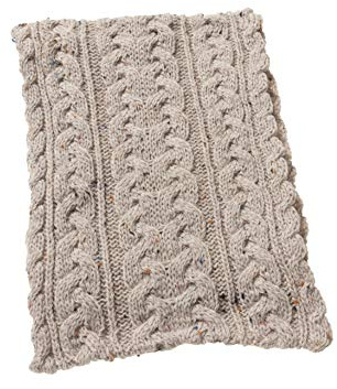 Aran Crafts Irish Cable Knitted Wool Heavyweight Scarf 10x64 (X4855-OAT)