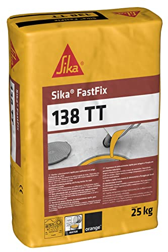 SIKA - Mortier de scellement et calage d'éléments de voirie - Sika FastFix 138 TT - Scellement et calage d'éléments de voirie avec une finition de couleur enrobé - 25kg