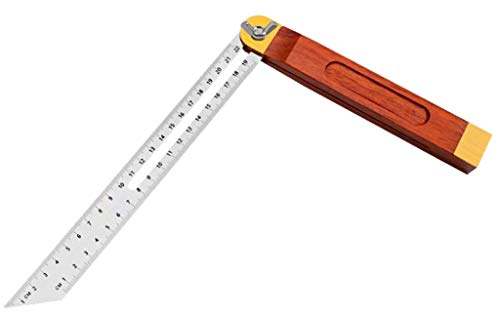 Tubayia Edelstahl Anschlagwinkel Winkelschmiege Präzision Messwerkzeug mit Holzgriff (22cm)