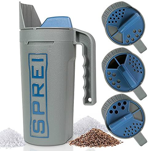 SPREI Spot Spreader 8 oz handhållen skakdispenser för salt, frö, gräs och trädgård flera storlekar för en mängd olika användningsområden