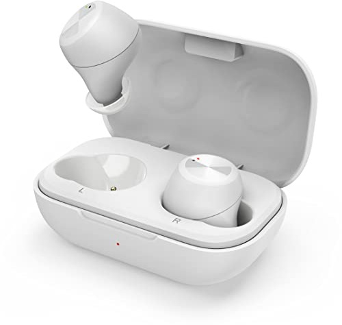 Thomson Bluetooth Kopfhörer (True Wireless In Ear Kopfhörer mit Mikrofon, Earbuds mit Ladestation, leichte kabellose Kopfhörer mit Sprachassistent und Touch Control, IPX4, Bluetooth 5.0), Weiß