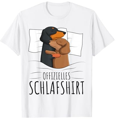 Offizielles Schlafshirt Dackel Hund Dachshund Teckel T-Shirt