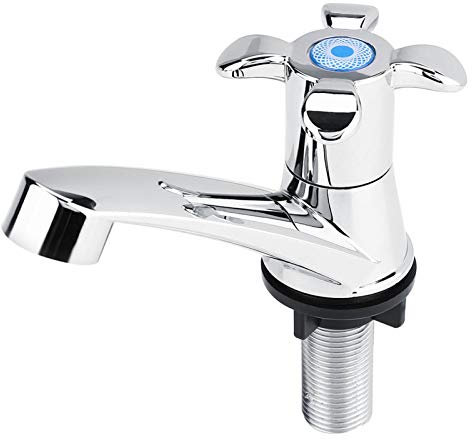 Einzelne Kaltwasserhahn, Single Kaltwasserhahn Waschbecke Einhebel Wasserhahn Waschtischarmatur Chrom Badarmaturen Kaltwasser Armatur Waschbecken mit Filter G1/2'' Anschlüsse(Pflaume G1 / 2)