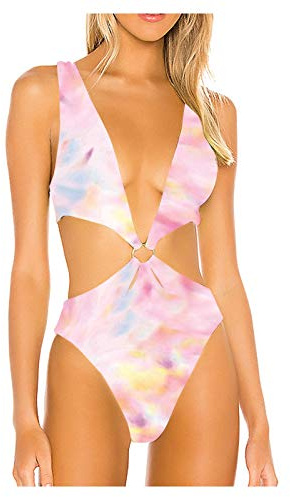 WENOVL Traje de baño con Lentejuelas Triangulares y Diamantes Brillante para Mujer Conjunto de Bikini de Cintura Alta Halter Ropa De Playa de Correa Cruzada Tanga Brasileño Biquinis