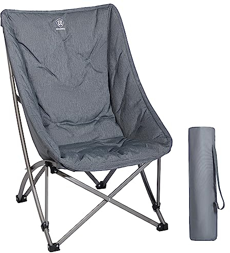 EVER ADVANCED Luxus Campingstuhl Faltbar 6CM Gepolstert, Klappstuhl 150KG Belastbar Kleines Packmaß, Extra Hohe Rückenlehne, Tragbarer Faltstuhl für Camping, Garten, Balkon, Picknick, Indoor