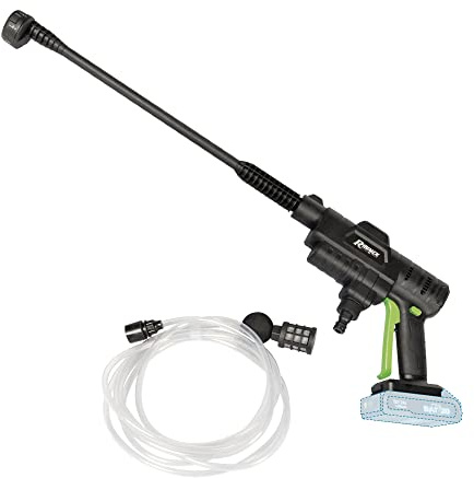 Ribimex Idropulitrice a Batteria RBAT20, 20V, Autoadescante, Ultraleggera, 6 Getti Regolabili, Tubo d'Aspirazione 5 m con Filtro e Galleggiante, Batteria e Caricatore non Inclusi - PRBAT20/NHPSB