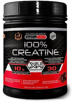Healthy Fusion 100% Creatina Monoidrato, Alta dose | 10g di Creatina per porzione | Favorisce la crescita muscolare e migliora la resistenza fisica | Alta solubilità | 300g gusto cioccolato