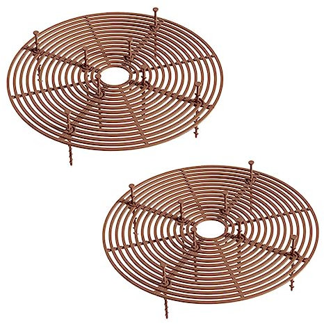 Milisten Plant Pot Cover Flower Protector for Garden Use, 2pcs Medium Round Mesh Soil Guard, Coffee Color, Cat and Dog Resistant Plant Pot Soil Protector