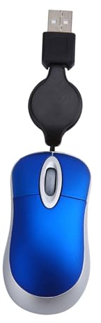 BESTonZON Souris USB Mini Télescopique Bleue Optique Portable Ergonomique pour Ordinateur Portable Bureau Et Voyage