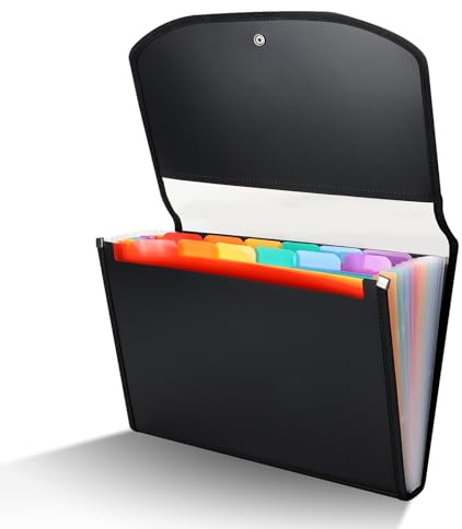 ZTVOWTO 13 Taschen Ordner Organizer, Fächermappe A4, Rainbow Dokumentenmappe für Archivieren und Speichern von Dateien