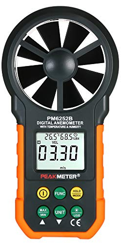 Irfora Anemometro digitale multifunzione professionale della velocità del vento anemometro digitale LCD quantità di aria/temperatura/umidità per la raccolta di dati meteorologici all'aperto