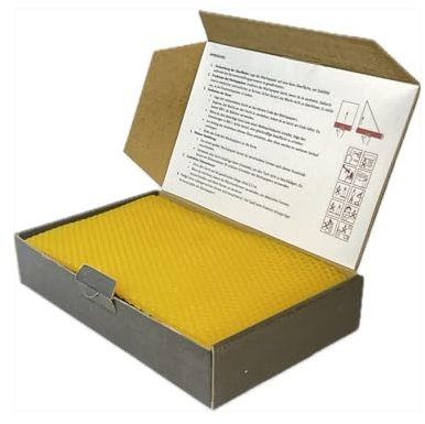 Bienenwachs Kerzen Bastelset – 10 Bienenwachsplatten 20x12 cm – Natürliches Kerzen Selber Machen Set Kinder – Umweltfreundliche Beeswax Candles DIY für Zuhause & Schule (Gelb)