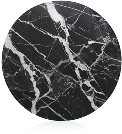 Planche à découper en verre trempé noir et blanc, motif marbre, bloc à découper résistant aux rayures, résistant à la chaleur, incassable, 20 cm