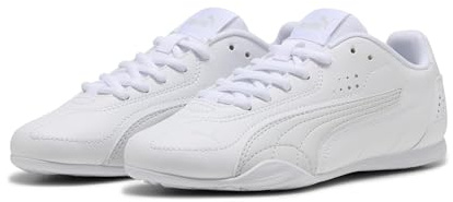 PUMA Unisex Kid's Catch Jr Sneaker, Puma vit fjäder grå, 5 UK
