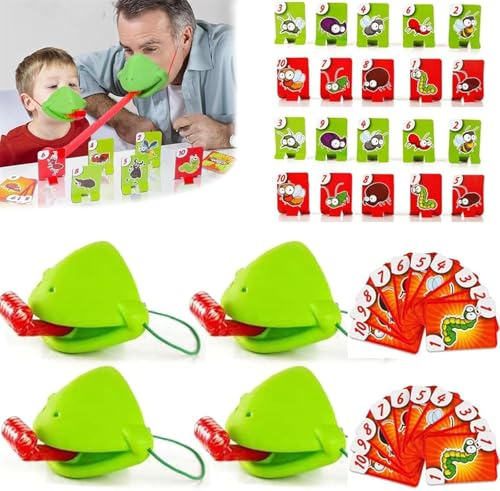 Frog Mask with Blow Tongue, Multiplayer Party Game (4PCS)