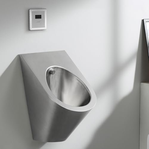 Urinoirs pour Hommes pour Toilettes, Urinoir Mural Acier Inox, Urinoir à Capteur Automatique, Adapté Aux Centres Commerciaux, Aux Prisons Et Aux écoles(Silver)