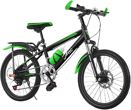 Kinder-Mountainbike, 20 Zoll 22 Zoll 7-Gang-MTB Unisex Mädchen Jungen Junior Fahrrad mit Wasserflasche, Doppelscheibenbremse Kinderfahrrad Federgabel,B,22 Zoll