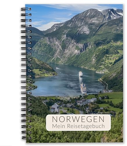 Reisetagebuch Norwegen zum Selberschreiben | Tagebuch mit viel Abwechslung, spannenden Aufgaben, tollen Fotos uvm. | gestalte deinen individuellen Reiseführer | Für 3 Wochen | DIN A5 | Calmondo