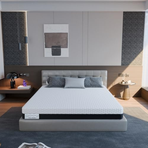 Minnesmadrass 180 x 200 cm kall skummadrass, 20 cm höjd H3 hårdhetsgrad, 7-zons kroppsavlastning, med avtagbart överdrag, perfekt för familjesovrum (180 x 200 cm)