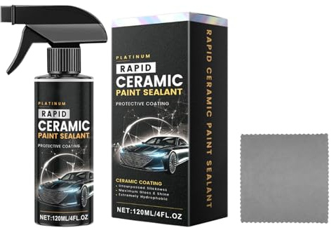 Spray nettoyant pour pare-brise - 120 ml - Revêtement en céramique pour vitres de voiture - Effet hydrophobe - Traitement transparent de fenêtre de vue - Spray anti-eau pour vitres de voiture