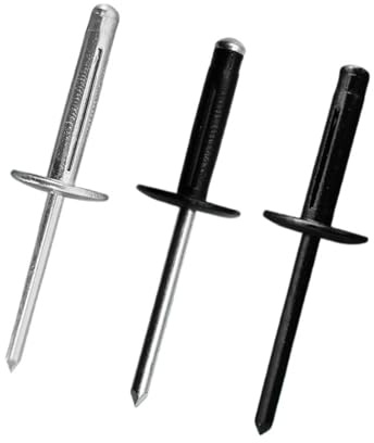 Aqxypas Remaches triples de Brida Grande, de Aluminio Negro/Plateado, Plegables, con explosión, diámetro de 3,2/4,0/4,8/6,4 mm, 30/50 Unidades(30Pcs,4.8x18x16 Silver)