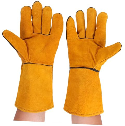SEWACC Guanti da Lavoro Resistenti Lunghi al Polso Fodera in Cotone Termica Protettivi per Giardinaggio Edile e Uso