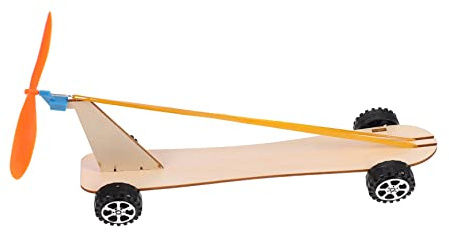 PartyKindom Wind Powered Car Educational DIY Assembly Kit for Lightweight Wooden Construction for Science Experiments Hands Learning and Brain Coordination Development