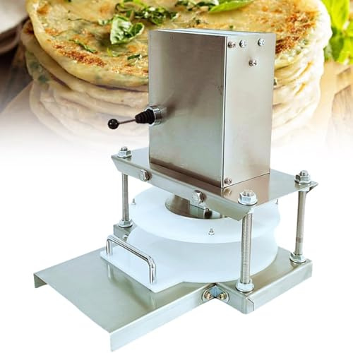 Stainless Steel Manual Dough Press Machine for Homemade Pizza, Pasta, and Tortilla Dough Preparation