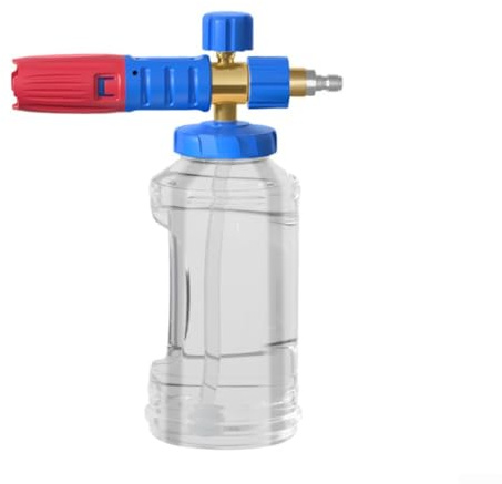Verstellbares Schaum-Wasser-Verhältnis Schaumsprüher Hochdruck 4000 PSI für Auto und Motorrad Tiefenreinigung mit Düse und Schnellverbinder Kompatibilität (Rot und Blau)