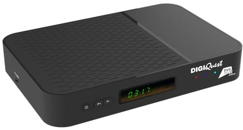 DIGIQUEST AX3_tivùsat | Decodificador Combo 4K tivùsat con triple sintonizador DVB-T2, DVB-S2 HEVC Main 10 (10 bits), Powered by Android TV | Control por voz | Google Cast | Smartcard tivùsat incluida