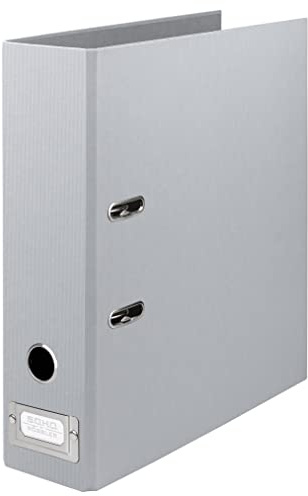 Rössler SOHO Büro-Ordner | Ordner DIN A4 | Aktenordner A4 breit | Ordner A4 breit mit Beschriftungsfeld | DIN A4 Ordner mit Hebelmechanik | 320 x 285 x 80 mm | 1 Stück | Farbe: Grau | Stone | Aktenordner mit Hebelmechanik und Rückenschild für Dokumente, Unterlagen und Büroorganisation