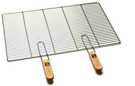 Edelstahl-Grillrost mit abnehmbaren Handgriffen 67 x 40 cm