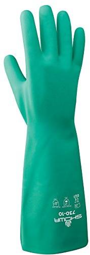 SHOWA 730 Chemical Resistant Glove, 15-mil Nitrile, Small, 12-Pack