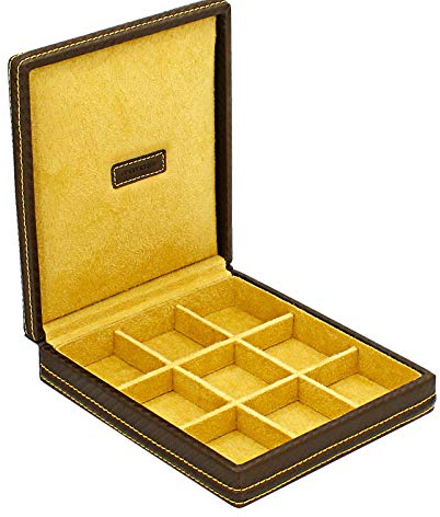 Friedrich 23. Boite à Boutons de Manchette, Carbone. Marron. Uni.