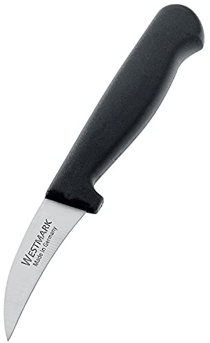 Westmark Schäl-/Gemüsemesser, mit gebogener Klinge, Klingenlänge: 6 cm, Rostfreier Edelstahl/Kunststoff, Domesticus, Silber/Schwarz, 13532270