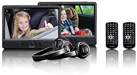 Lenco DVP-1045 Lettore DVD, USB, SD, 2 Cuffia, Nero
