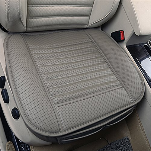 MYMM Coussin de siège, Protection des sièges d'auto, Confort et Respiration Four Seasons General PU Cuir Bambou Charcoal Intérieur de Voiture Respirant, Fournitures de Voiture (Gris)