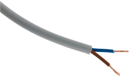 Zenitech Câble d'alimentation électrique H05VV-F 2x1mm² Gris - 10m