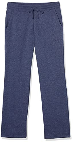 Amazon Essentials Pantalon de Survêtement Droit avec Cordon de Serrage pour Femmes, en Polaire (Disponible en Grande Taille) Femme, Bleu Marine Chiné, M