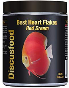 Best Heart Flakes Red Dream Premium Fischfutter, Flockenfutter, Rinderprotein als Flocke, mit Vitaminen und Mineralien,alle Zierfisch, speziell auch für Diskus oder Welse, unterstützt rote Farben