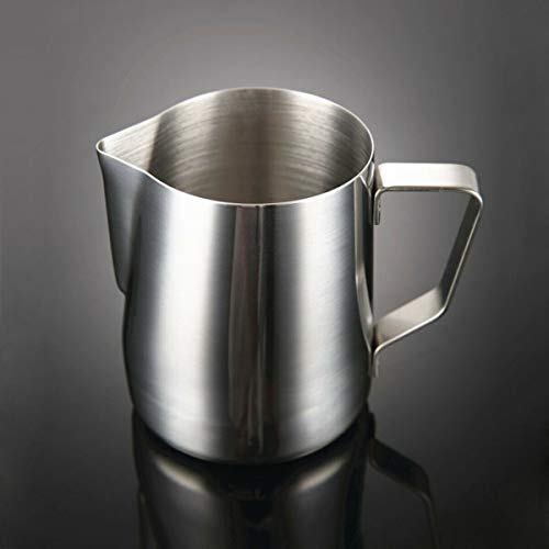 Holdlebe Milchkännchen Milk Pitcher aus Edelstahl, Ideal zum Aufschäumen von Milchschaum, Silber, 600ml