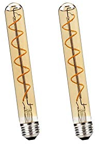 BAISHICHENG 2 Stück E27 T30 185mm Lange Röhren LED Lampe Edison Retro Vintage Dekorative Röhren Glühbirnen 4W(40W Halogenlampe Ersetzen) E27 Filament LED Lampen Warmweiß 2700K Nicht dimmbar