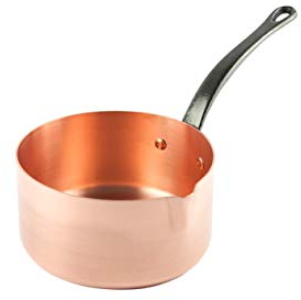 Cuisine Romefort Casserole en cuivre avec bec verseur - Diamètre : 16 cm - Paroi épaisse - Idéal pour les plats sucrés ou les sauces